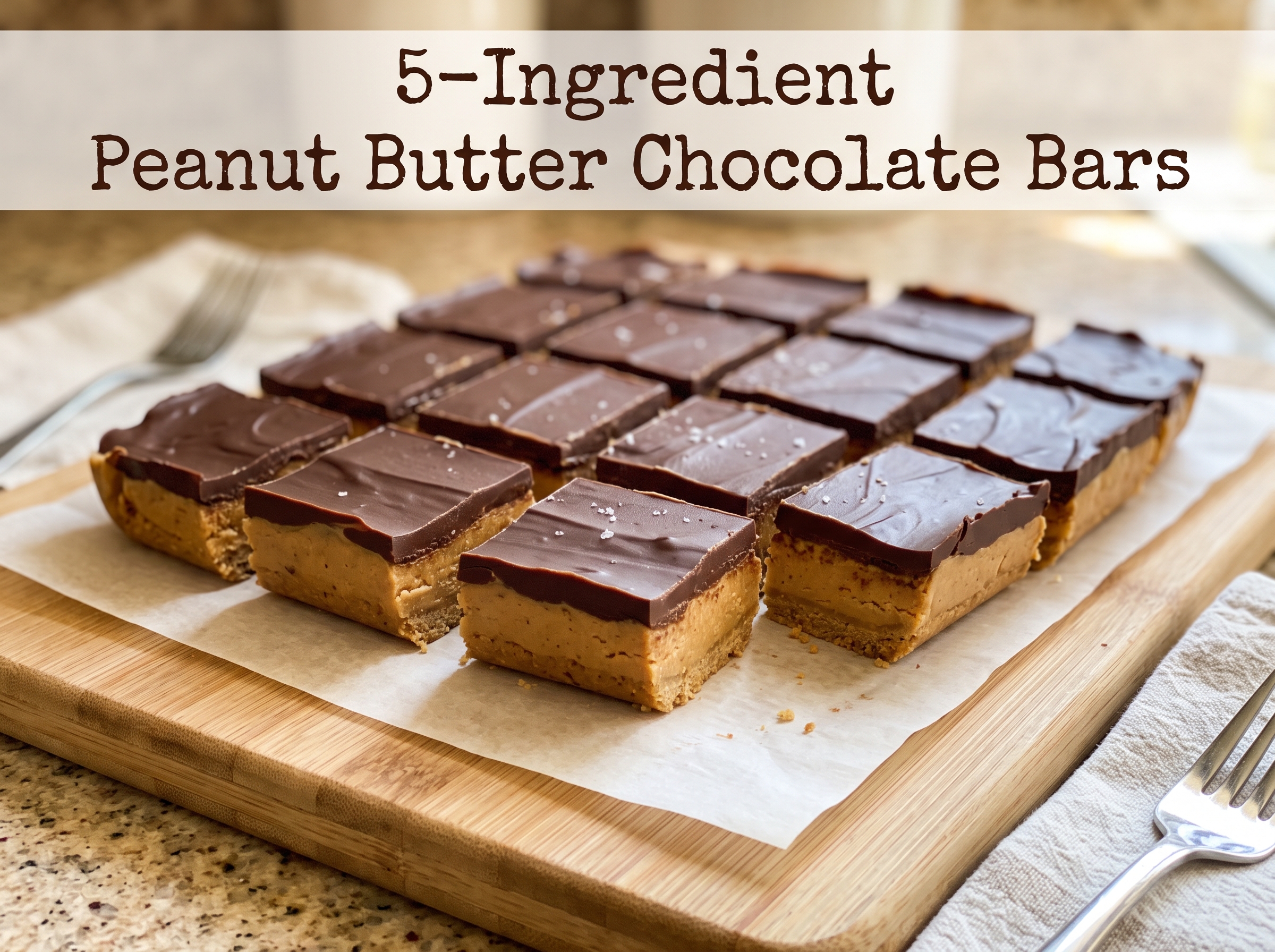5-Ingredient Peanut Butter Chocolate Bars