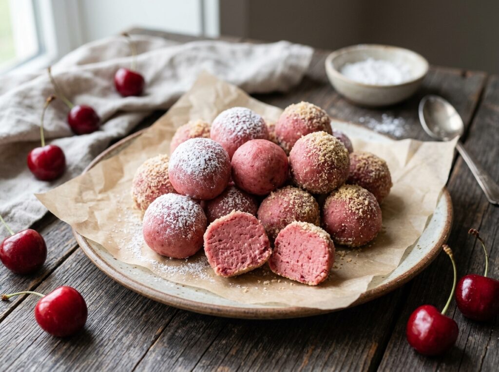 2-Ingredient Cherry Cream Cheese Truffles - cookwithsophias.com