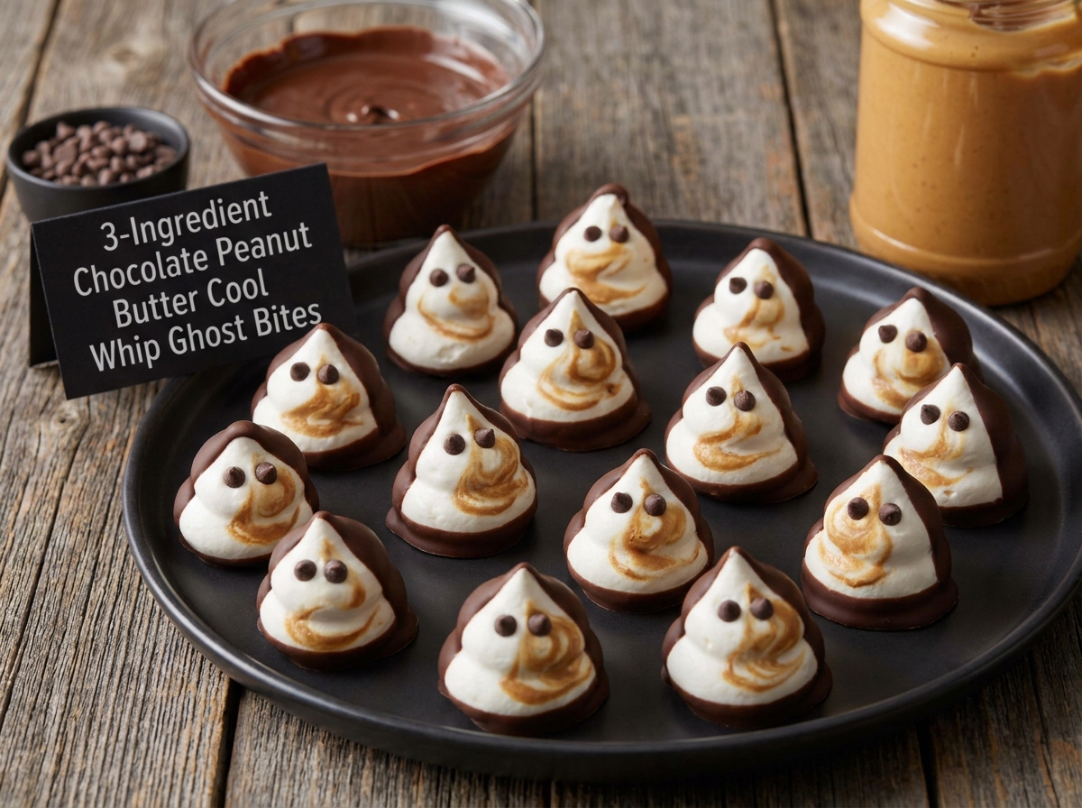 3-Ingredient Chocolate Peanut Butter Cool Whip Ghost Bites ...